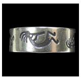 Sterling silver Kokopelli band ring, size 5.75