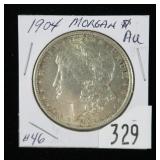 1904 Morgan dollar, AU