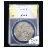 1902-O Morgan dollar, ANACS slab certified MS-63