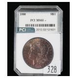 1890 Morgan dollar PCI slab certified MS-65+