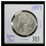 1889 Morgan dollar, gem BU
