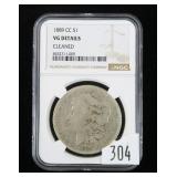 1889-CC Morgan dollar, NGC slab certified