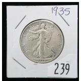 1935 Walking Liberty half dollar