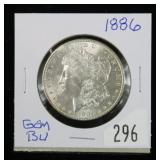1886 Morgan dollar, gem BU