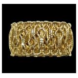 Sterling silver gold wash flexible mesh ring,