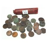 x50- Mixed date Indian Head cents, -x50 cents,