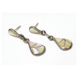 Sterling silver inlaid mother of pearl post
