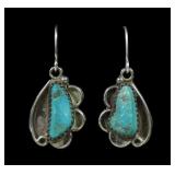 Shepherd hook earrings with sterling dentil set