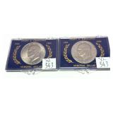 x2- 1971 Eisenhower dollars, -x2 dollars,