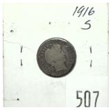 1916-S Barber dime
