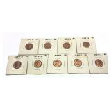 Lot of 1954-S Unc. cents, 9 pcs.