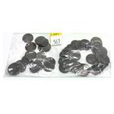 Lot of steel cents, 53 pcs.