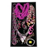 Lot, pink fashion jewelry