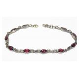 Vintage sterling silver 7.5-8.25" bracelet with