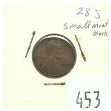 1928-S Lincoln cent