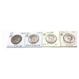 x4- Half dollars, 40% silver, -x4 half dollars,