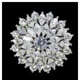 Sterling silver round and marquise cut starburst