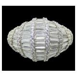 Sterling silver round and baguette CZ dome style