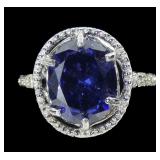 Sterling silver oval cut basket set tanzanite