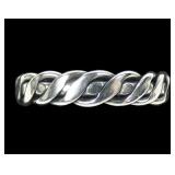 Sterling silver curb chain design band ring,