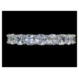 Sterling silver cushion cut CZ eternity ring,