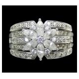 Sterling silver split shank round and marquise