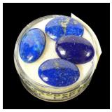 Lot, natural lapis cabochons, 4 pcs.