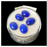 Lot, natural lapis cabochons, 5 pcs.