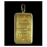 One Troy oz. .999 Fine gold ingot in 21K gold