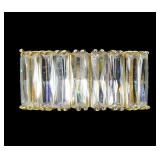 Sterling silver gold wash lozenge cut 8-stone
