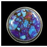 Sterling silver bezel set round mosaic ring,