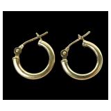 14K Yellow gold huggie hoop earrings, 0.5 grams