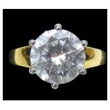 Sterling silver gold wash round brilliant cut
