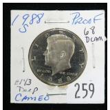 1988-S Kennedy half dollar, Proof Cameo