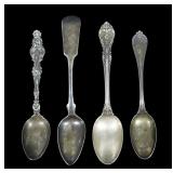 Lot of 4 sterling tea spoons, 2.735 T. oz.