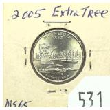 2005 State quarter, extra tree error