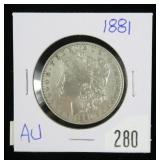 1881 Morgan dollar, AU