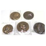 x5- Presidents and Notable People table medals,