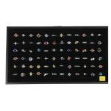 Lot, new fashion rings, some sterling, 72 pcs.