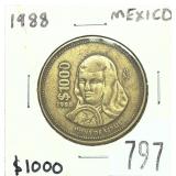 1988 Mexican $1000