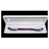 14K Yellow gold 7" large emerald cut amethyst
