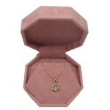 14K Yellow old diamond claddagh pendant with
