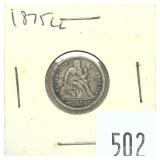 1875-CC Seated Liberty dime