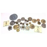 Lot of tokens and wooden nickels, 25 pcs.