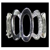 Sterling silver graduated loops style band ring,