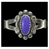 Sterling silver dentil set split shank sugilite
