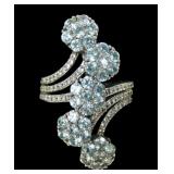 Sterling silver round cut light blue topaz (?)
