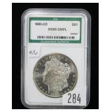 1883-CC Morgan dollar, ANI slab certified