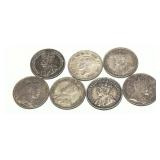 x7- Canadian silver dimes, -x7 dimes, Sold by the