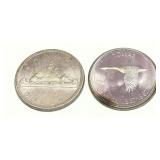 x2- Canadian silver dollars, -x2 dollars, Sold by